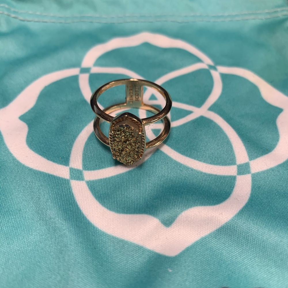 Kendra Scott Elyse Ring Rose Gold Drusy Size 8